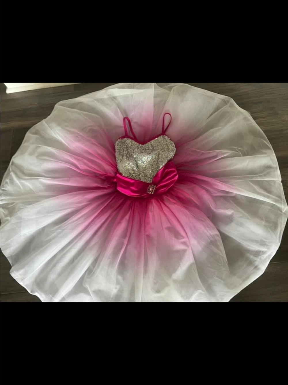Girls Pink Ombre Sequin Heart Tutu Dress